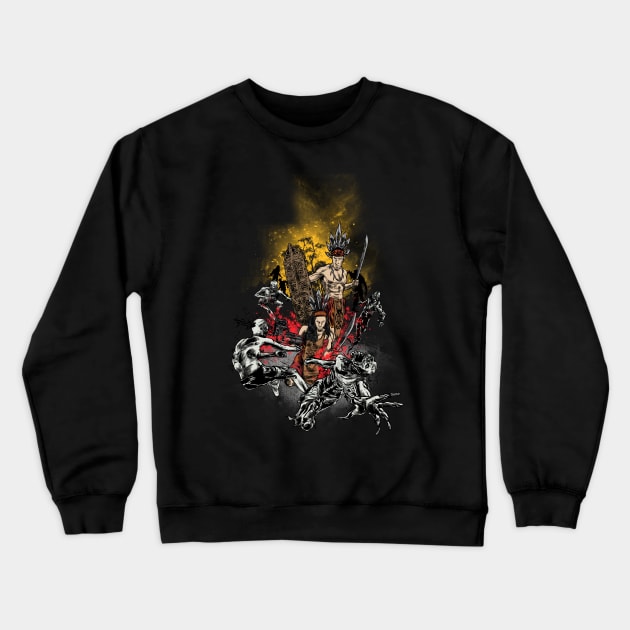 Borneo vs Zombie Crewneck Sweatshirt by ThreeSixtySkatepunk